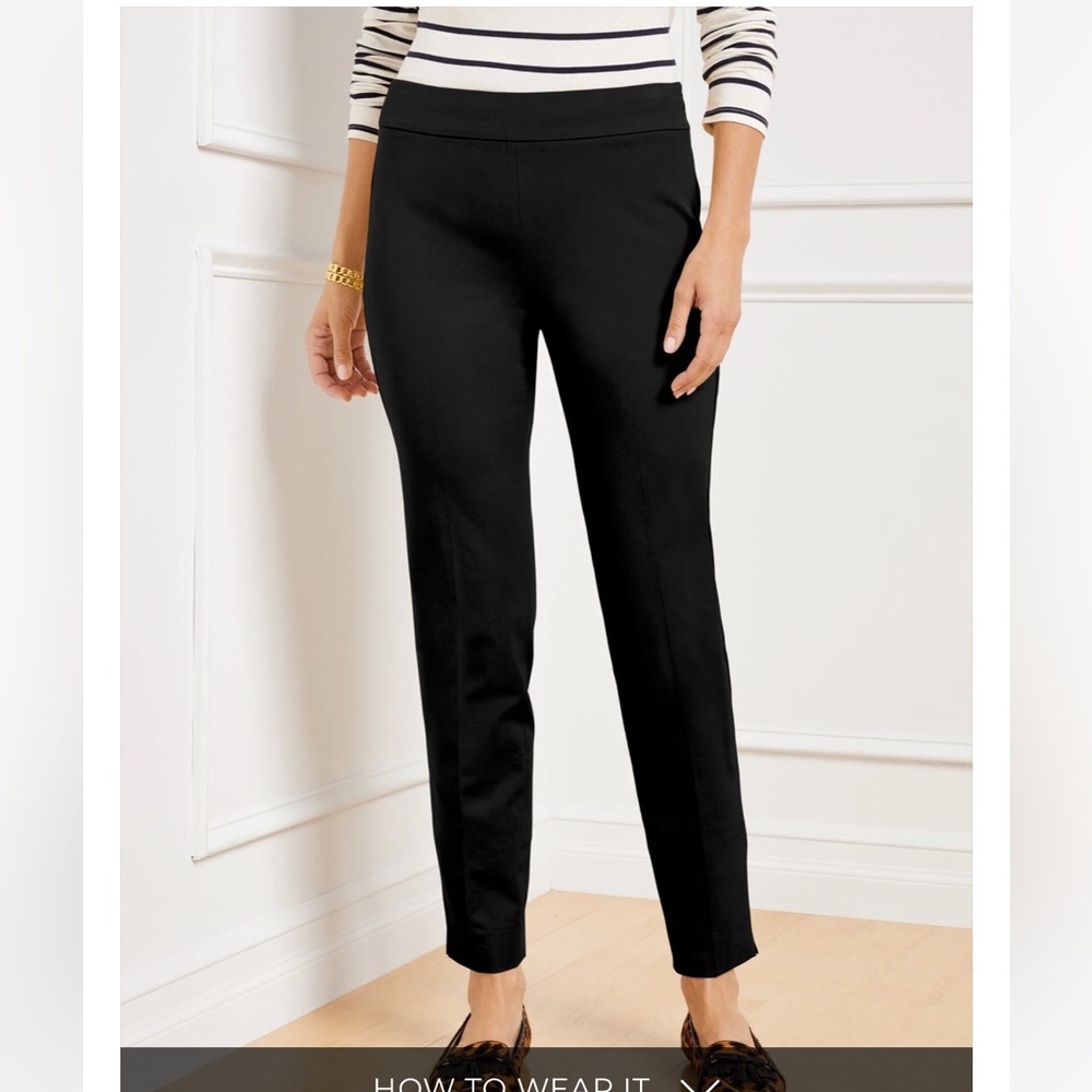TALBOTS CHATHAM ANKLE PANTS - BLACK. Size 10 Petite. Great condition.